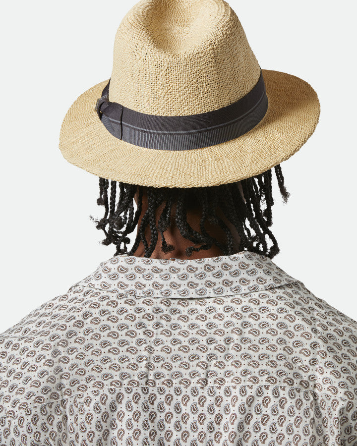 Brixton Roma Straw Fedora Natural/Black