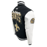 Pro Standard NFL Team Badge Wool Varsity Jacket New Orleans Saints Black/White