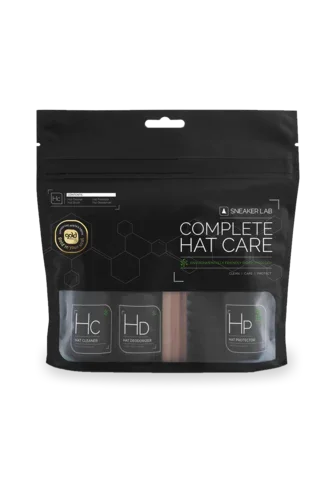 Sneaker Lab complete hat care kit with cleaner, deodorizer, and brush in black packaging