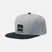 Brixton Alpha Square MP Snapback Heather Grey/Black