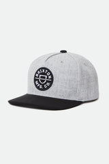Brixton Crest C MP Snapback Heather Grey/Black