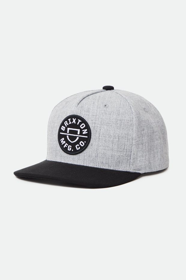 Brixton Crest C MP Snapback Heather Grey/Black