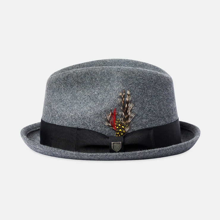 Brixton Gain Fedora Dark Heather Grey