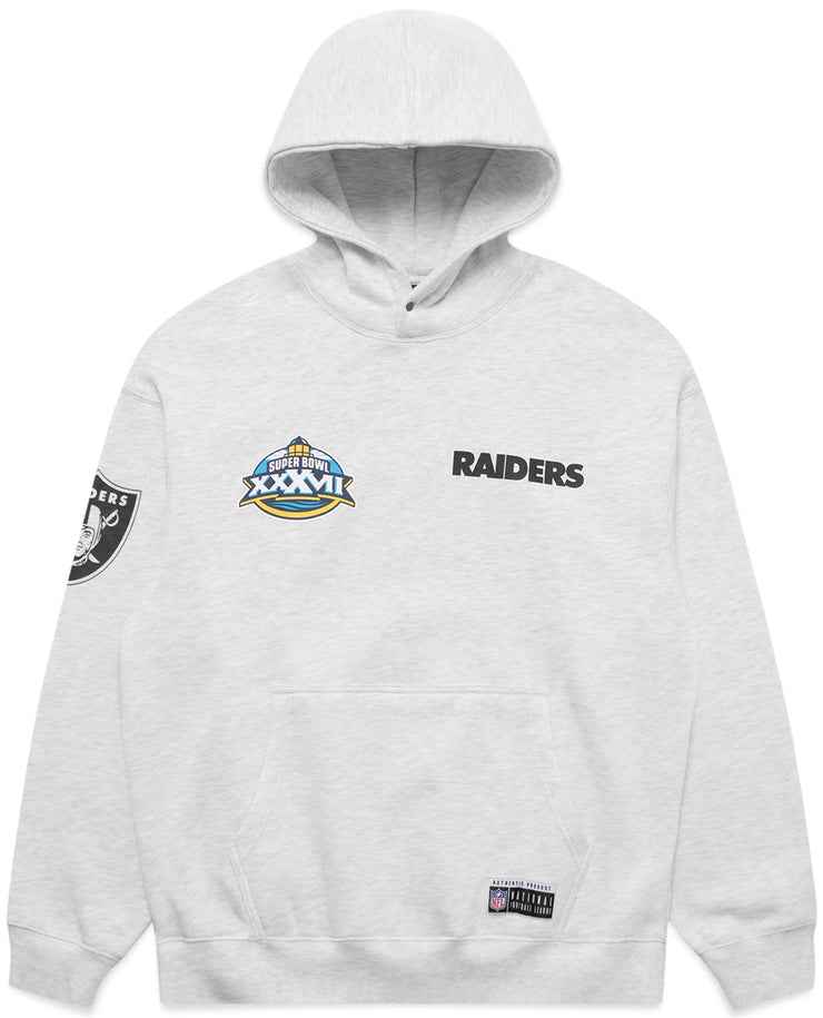 Majestic NFL Vintage Athletic Popper Neck Oth Hoody Las Vegas Raiders Vintage White