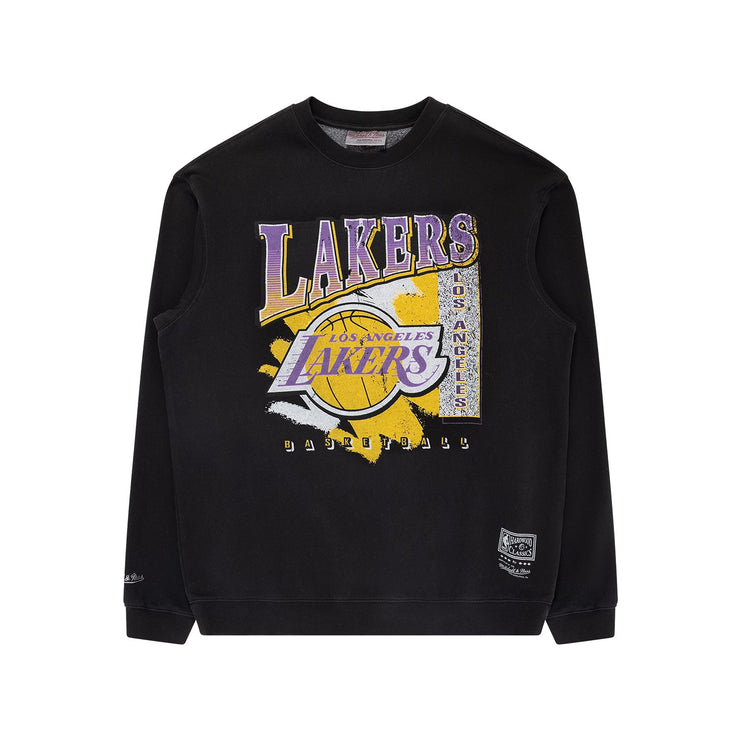 Mitchell & Ness NBA Paintbrush Crew Los Angeles Lakers Faded Black