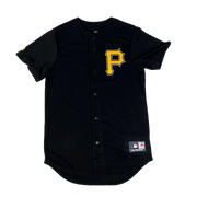 Majestic Chest Logo Replica Jersey MLB Pittsburgh Pirates Standard Black