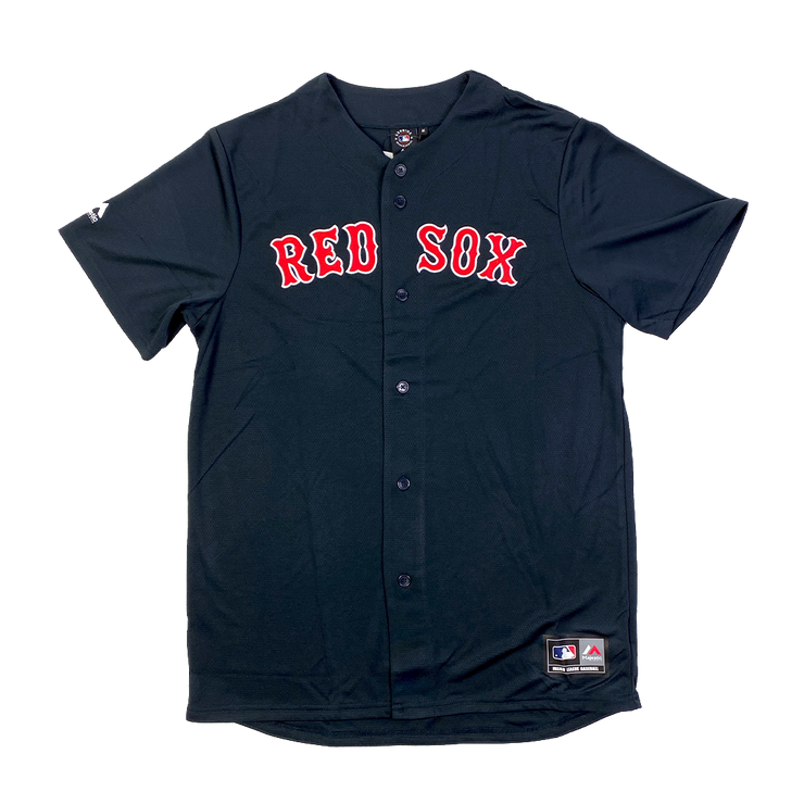 Majestic Wordmark Replica Jersey MLB Boston Red Sox Navy Cap Z